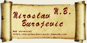 Miroslav Burojević vizit kartica